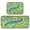 Blue-green Swirling Vines, variant on 2-Piece Kitchen Mat Set Non Slip Washable Floor Mats Decorative Rugs for Kitchen Sink Laundry Purple Rose