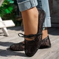 thumbnail image 5 of YHAJDS Lace Casual Shoes for Women Solid Color Lace Embroidery Closed Toe Slip On Casual Flat Office Walking Shoes, 5 of 9