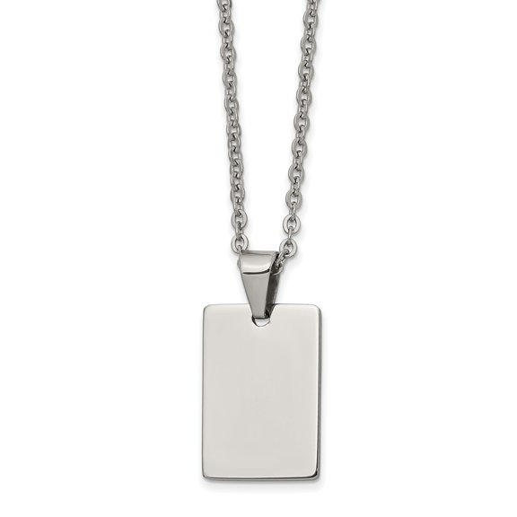 White Stainless Steel necklace with pendant Men's 18 in 2 mm