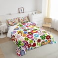 thumbnail image 4 of Retro Groovy Comforter 70s Groovy Hippie Retro Psychedelic Flower Bedding Set Queen Size Adult Women Men Bohemian Abstract Vintage Floral Duvet Insert Boho Rainbow Paisley Aesthetic Style Quilt Set, 4 of 6