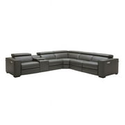 J&M Furniture 18865-DG Picasso Motion Sectional Sofa - Dark Grey