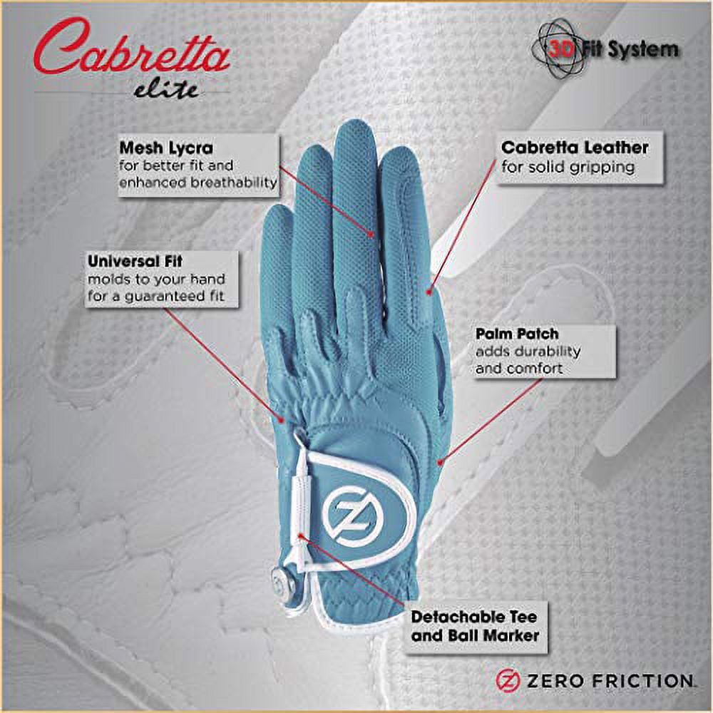 Zero Friction Cabretta Elite Golf Glove Women Left Hand Size Fits All Regular
