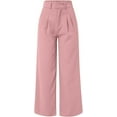 thumbnail image 4 of Commuting Work Wide Leg Pant for Women with Pocket Versatile Solid Color High Waist Pants Casual Loose Straight Leg Pants, 4 of 6