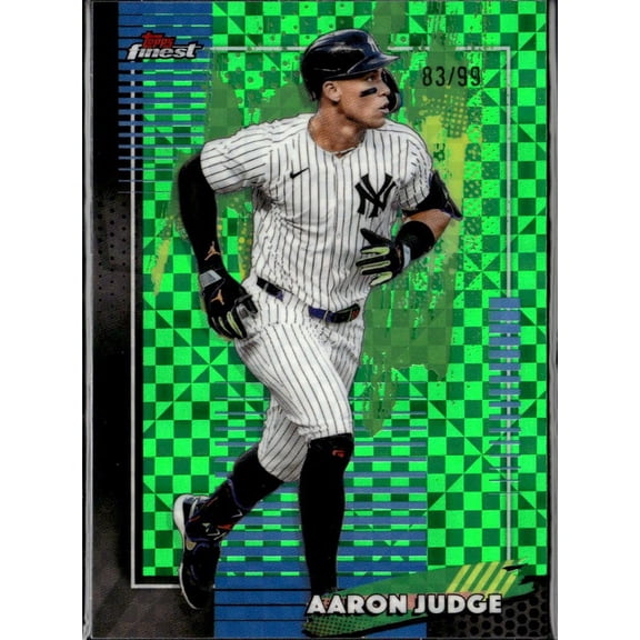 2026 Topps Finest Aaron Judge #99 Green Checkerboard 83/99 Yankees Baseball Card New York Yankees MLB Baseball Trading Card