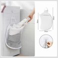 thumbnail image 2 of Wall-Mounted Foldable Laundry Basket with Mesh Design for Bathroom Storage and Organization Solution, 2 of 5