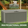 thumbnail image 4 of Uforic 60 Gallon Outdoor Resin Deck Box,Weatherproof&Lockable Rattan Storage Box for Garden Patio, Light Brown, 4 of 8