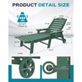 thumbnail image 3 of Chaise Lounge Chair Outdoor with Wheels, Adjustable 5-Position Chaise Lounge Outdoor with Wood Texture, Patio Lounge Chair for Poolside Backyard, Green, 3 of 8