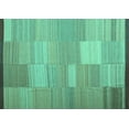 thumbnail image 1 of Ahgly Company Machine Washable Indoor Rectangle Abstract Turquoise Blue Contemporary Area Rugs, 2' x 4', 1 of 4