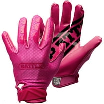 Battle Sports Adult TripleThreat UltraTack Football Gloves - Medium - Pink