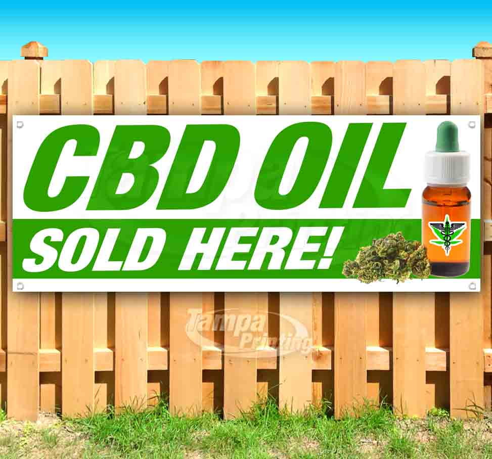 Cannabis Oil No THC 13 oz Banner Heavy-Duty Vinyl Single-Sided with Metal Grommets