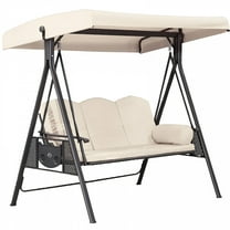 LAMIRO 3-Seat Outdoor Patio Porch Swing with Adjustable Tilt Canopy,Outdoor Swing Chair,Only the Canopy and There Are No Other Parts!