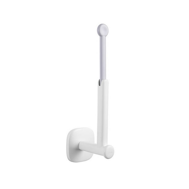 Bewildely Colgador de pared autoadhesivo para baño, ropa retráctil, albornoz, soporte de almacenamiento, estante trasero de puerta colgante de plástico Cocina y Comedor Gris blanco Bewildely HA064710-03