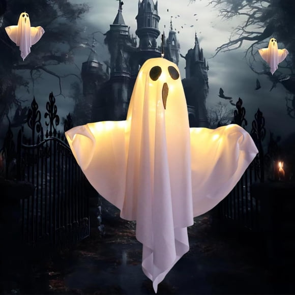 Luces colgantes de Halloween XINYU con forma de fantasma y luz LED cálida