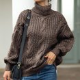 thumbnail image 4 of IROINNID Reduced Womens Sweater Turtleneck Pullover Sweater Solid Color Leisure Mid-Length Long Sleeve Knit Sweater Coat, 4 of 9