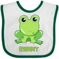 thumbnail image 3 of Inktastic Ribbit Cute Green Frog Boys or Girls Baby Bib, 3 of 4