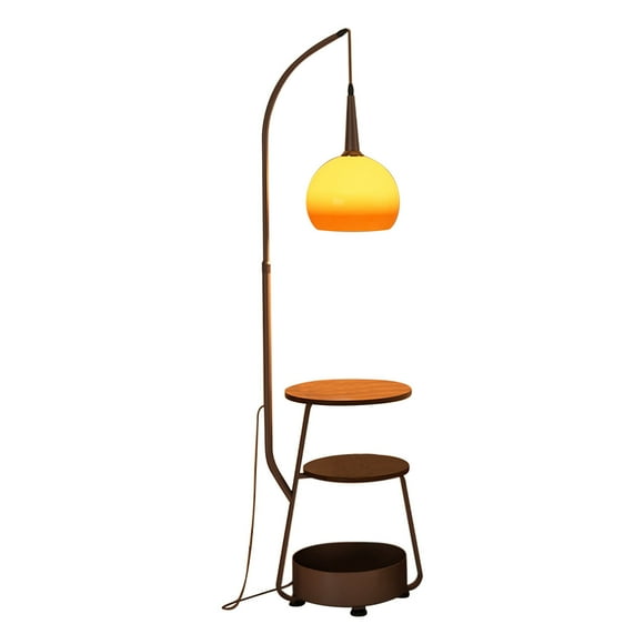 Coffee Mid Century Modern Floor Lamp With Integrated Side Table Living Room Decor #ht8uw