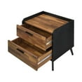 thumbnail image 3 of Accent Table with Tempered Tier Shelf, Brown and Black - Saltoro Sherpi, 3 of 5