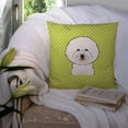 thumbnail image 3 of Caroline's Treasures BB1279PW1414 Checkerboard Lime Green Bichon Frise Canvas Fabric Decorative Pillow , 14Hx14W,, 3 of 4