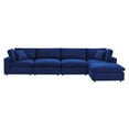 thumbnail image 3 of Modway Commix Down Filled Overstuffed Performance Velvet 5-Piece Sectional Sofa in Navy, 3 of 10