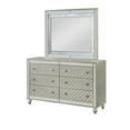 thumbnail image 2 of Benjara Cristo 62 Inch Wide Dresser with Mirror, 6 Drawers, Champagne Cross Pattern, 2 of 5