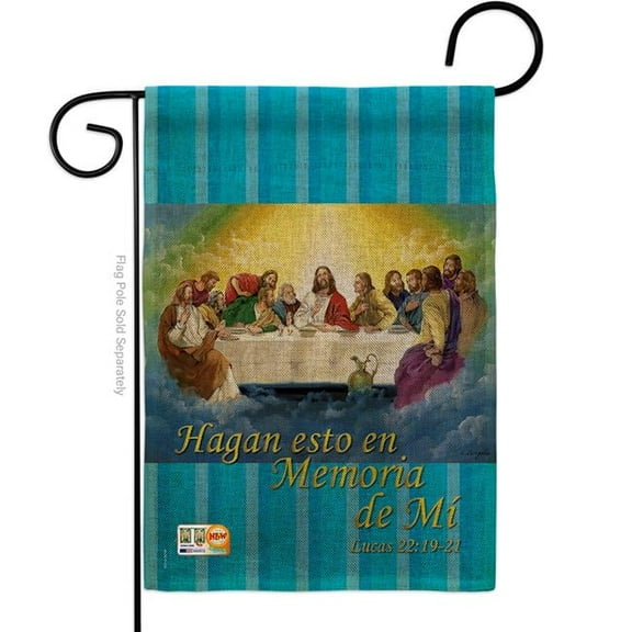 BD-FR-G-103045S-IP-DB-D-US19-AL 13 x 18.5 in. La Ultima Cena Burlap Inspirational Faith & Religious Impressions Decorative Vertical Double Sided Garden Flag