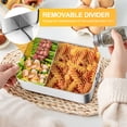 thumbnail image 3 of Walchoice Bento Box, 81oz Stainless Steel Lunch Container with Lid, 3 Compartments Food Storage with Removable Divider, Metal Meal Prep Container - Dishwasher/Freezer Safe, 3 of 8