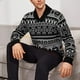 thumbnail image 4 of Suéter de punto de solapa con patrón de alces navideños para hombre que mantiene la moda cómoda y cálida Pompotops  oipoqjl19744, 4 of 4