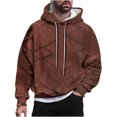 thumbnail image 2 of Mens Pullover Hoodies Sweatshirts Big & Tall M-4X Plus Size Long Sleeve Tops with Pocket Casual Basic Loose Argyle Printed Comfort Hoodie, 2 of 6