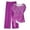 Underpants for women plus size-Purple, variant on Guieoi Summer Two-Piece Outfit Loose-Fit Print Trousers with Tie-Waist Short-Sleeve Round-Neck Top Casual Matching Set Purple M