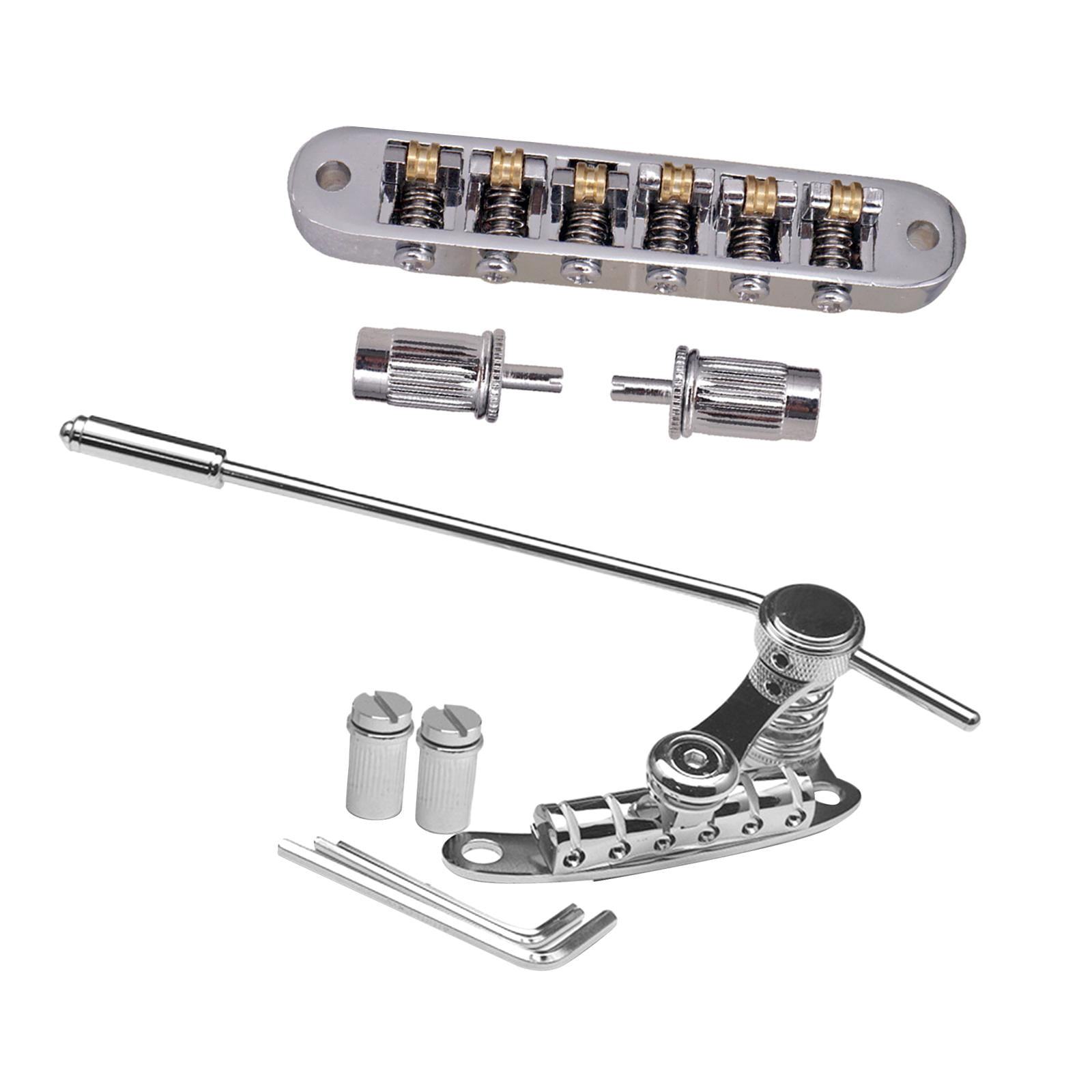 Kokiya Electric Guitar Bridge Roller Saddles Guitar Tremolo Bridge Replaces Tailpiece Tremolo for 6 Strings Instrument Show Exercise