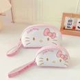 thumbnail image 2 of 2 unids/set japonés Hello Kitty Cinnamoroll Kuromi bolsa de maquillaje monedero Anime lindo Sanrio bolsa de almacenamiento de llaves de mano regalos para niñas, 2 of 5