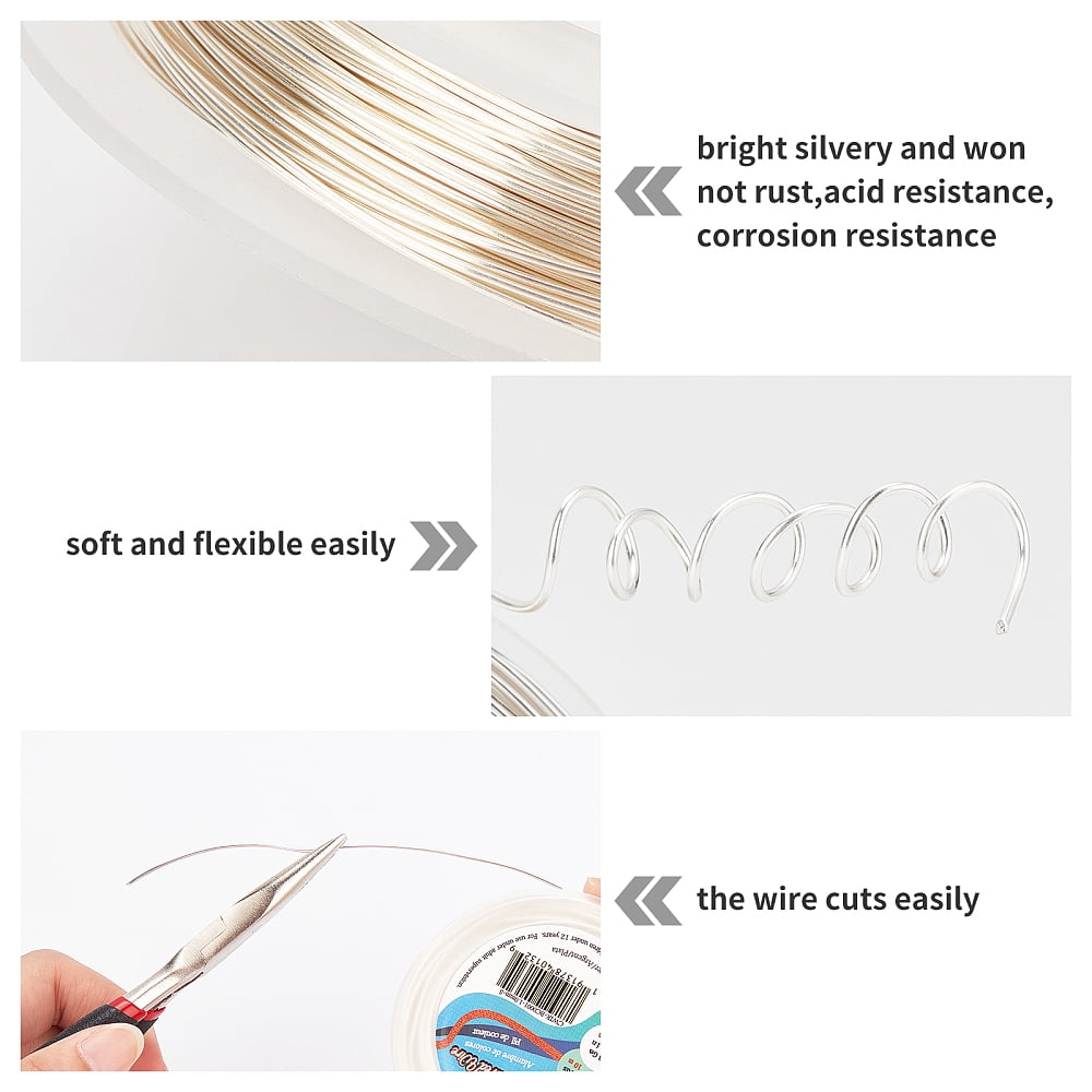 Round Copper Craft Wire for Jewelry Making for Jewelry Making Silver 0.15~1mm 10rolls/set for DIY