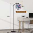 thumbnail image 3 of Arc Floor Lamps textile pattern Modern LED Adjustable Lampshade Standing Light for Living Room Reading Bedroom Office, 3 of 5