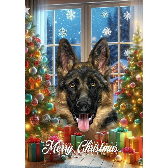 German Shepherd  - Best of Breed  Christmas House Flag