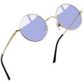 thumbnail image 1 of Gafas de sol pequeñas redondas Joopin moradas con filtro UV400 y montura metálica, 1 of 6