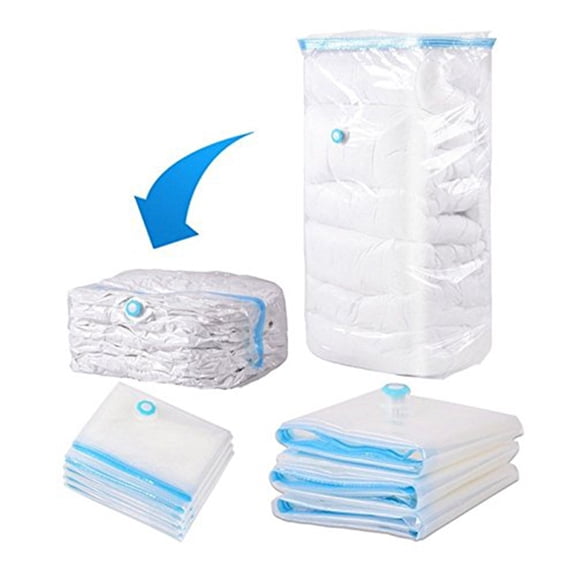 Happy Date Vacuum Storage Bags, Space Saver Sealer Bags for Clothes Blankets Comforters without Hand Pump