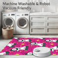 thumbnail image 5 of ODIKA 8'x10' Machine Washable Non-Slip Area Rug, Joyful Holiday Scene Featuring Playful Snowmen and Twinkling Stars High Traffic Rug with Pad, Pink, 734213, 5 of 8