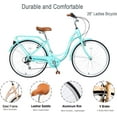 thumbnail image 3 of Beach Cruiser Bike for Women 24/26 Inch Ladies Bike 13 Speed Complete Cruiser Bikes with Dual V-Brake and Adjustable Seat, Adult City Bike for Women, Men, 3 of 6