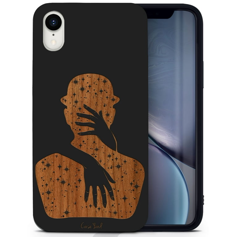 Wood phone case for iPhone XR compatible protective cell phone