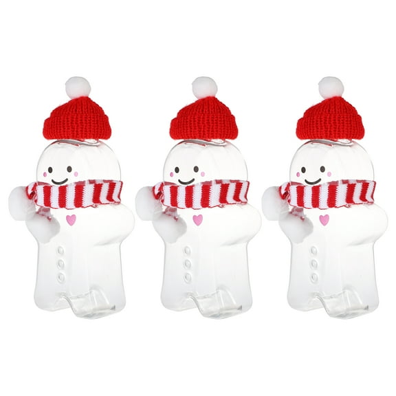 OATIPHO Portable Refillable Water Bottles Gingerbread Man Shape 3Sets