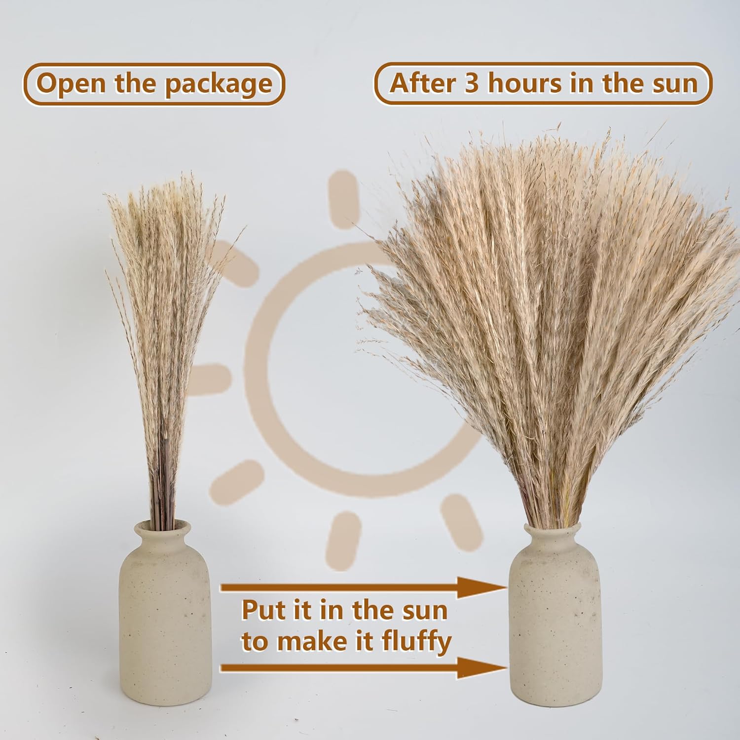 300 Pcs Dried Pampas Grass Decor, Dried Flower Bouquets For Wedding Table Centerpiece Boho Home Office Beach Decor