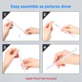 thumbnail image 6 of Silicone Skin with 2 Nib Cover for Apple Pencil 2nd Gen - Fintie Case iPencil Sleeve Grip Holder, White, 6 of 7