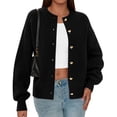 thumbnail image 4 of Cardigan Negro para Mujer PRETTYGARDEN con Botones Pequeños, 4 of 6