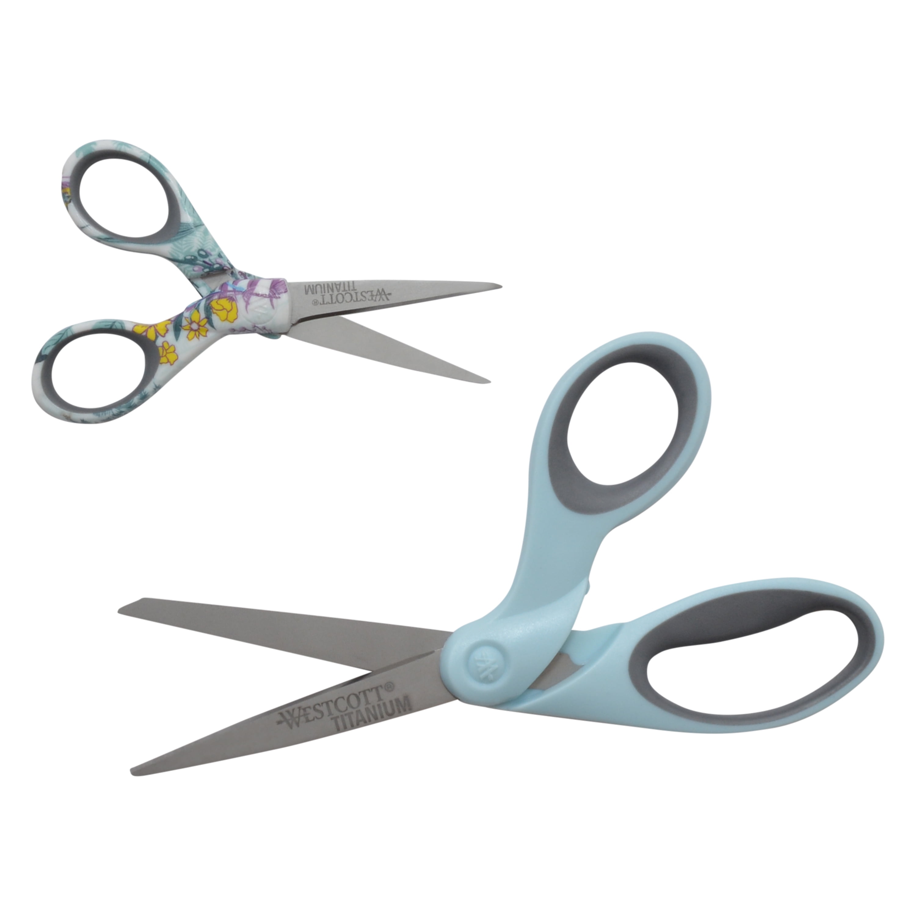 Westcott 8 Titanium Bonded Scissors - 8 Overall Length -  Straight-left/right - Titanium - Pointed Tip - Gray - 2 / Pack - Filo  CleanTech