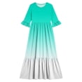 thumbnail image 4 of Girls Maxi Dress Tween Girl Summer Spring Boho Smocked Patchwork Sundress Mint Green 11-12 Years, 4 of 7