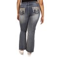 thumbnail image 6 of WallFlower Women's Luscious Curvy Bootcut Mid-Rise Bling Insta Stretch Juniors Jeans (Standard and Plus), 6 of 6