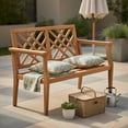 thumbnail image 5 of Topcobe Outdoor Garden Bench 2-Person Teak Wood Bench with Comfy Armrests and Backrest, Outdoor Patio Furniture for Porch Balcony Garden Backyard, 5 of 8