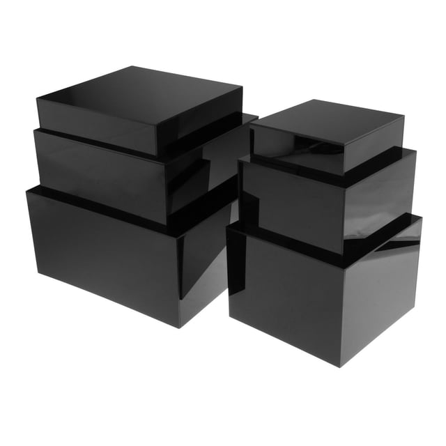simhoa 6 Pieces Food Riser Acrylic Display Risers for Buffet Wedding Small Figurine black
