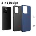 thumbnail image 2 of For Nokia HMD Vibe (N159V / TA-1590) Case Dual Layered Rugged Cover with Screen Protector (Textured Blue-Tempered Glass), 2 of 6
