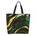 thumbnail image 1 of Balery Green Marble Bolsa Tote Estilo Estético con Cremalleras, Bolsa de Hombro, Bolsa de Compras Grande y Plegable, 1 of 8